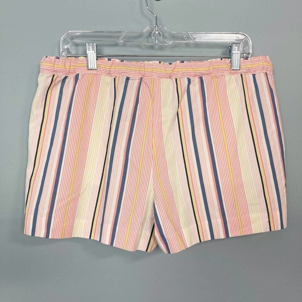 𝅺NWT Loft Striped Elastic Waist Drawstring Tie Waist Shorts with Pockets Size S - Picture 5 of 12